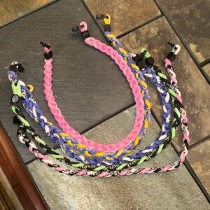 Set of 5 Titanium Sports baseball necklaces